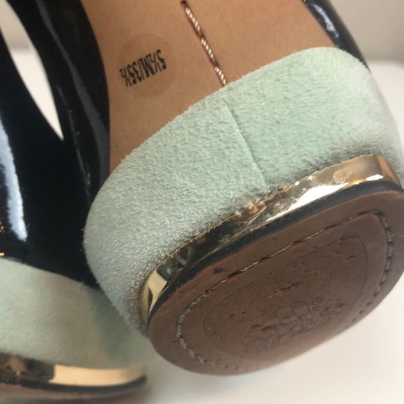 Vince Camuto Black Patent Leather Platform Heels Size 5.5 - Picture 6 of 8